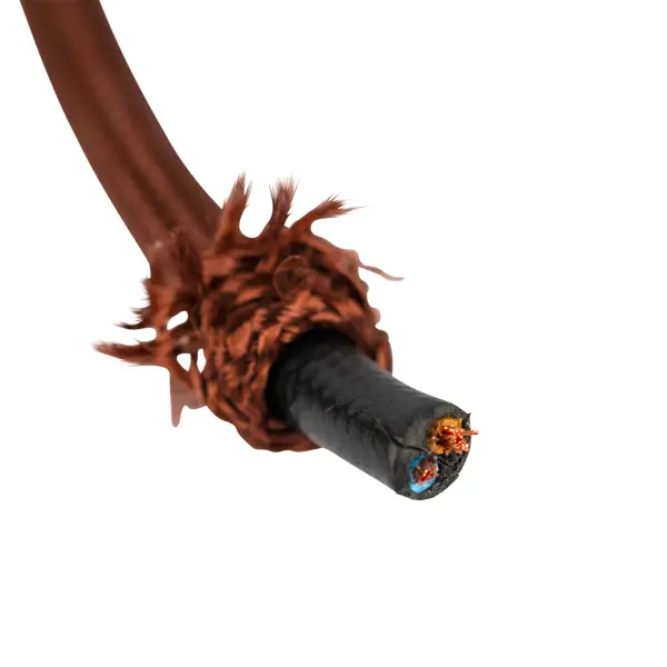 Textilsladd rund 3-led brun - Bild 2